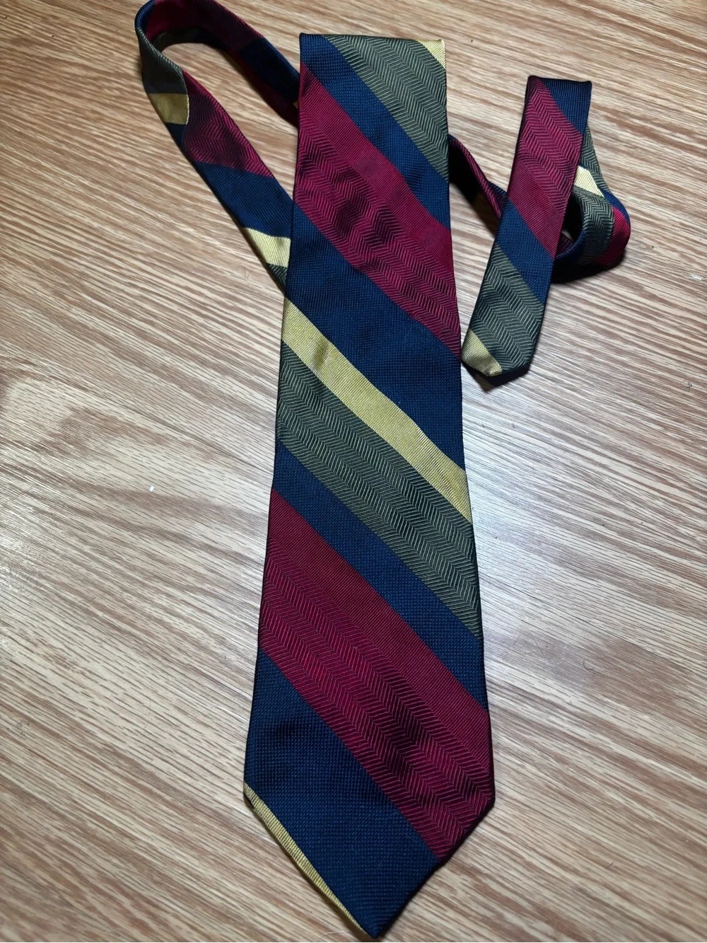 Jos. A. Bank Diagonal Stripe Tie in Navy, Burgundy & Olive
